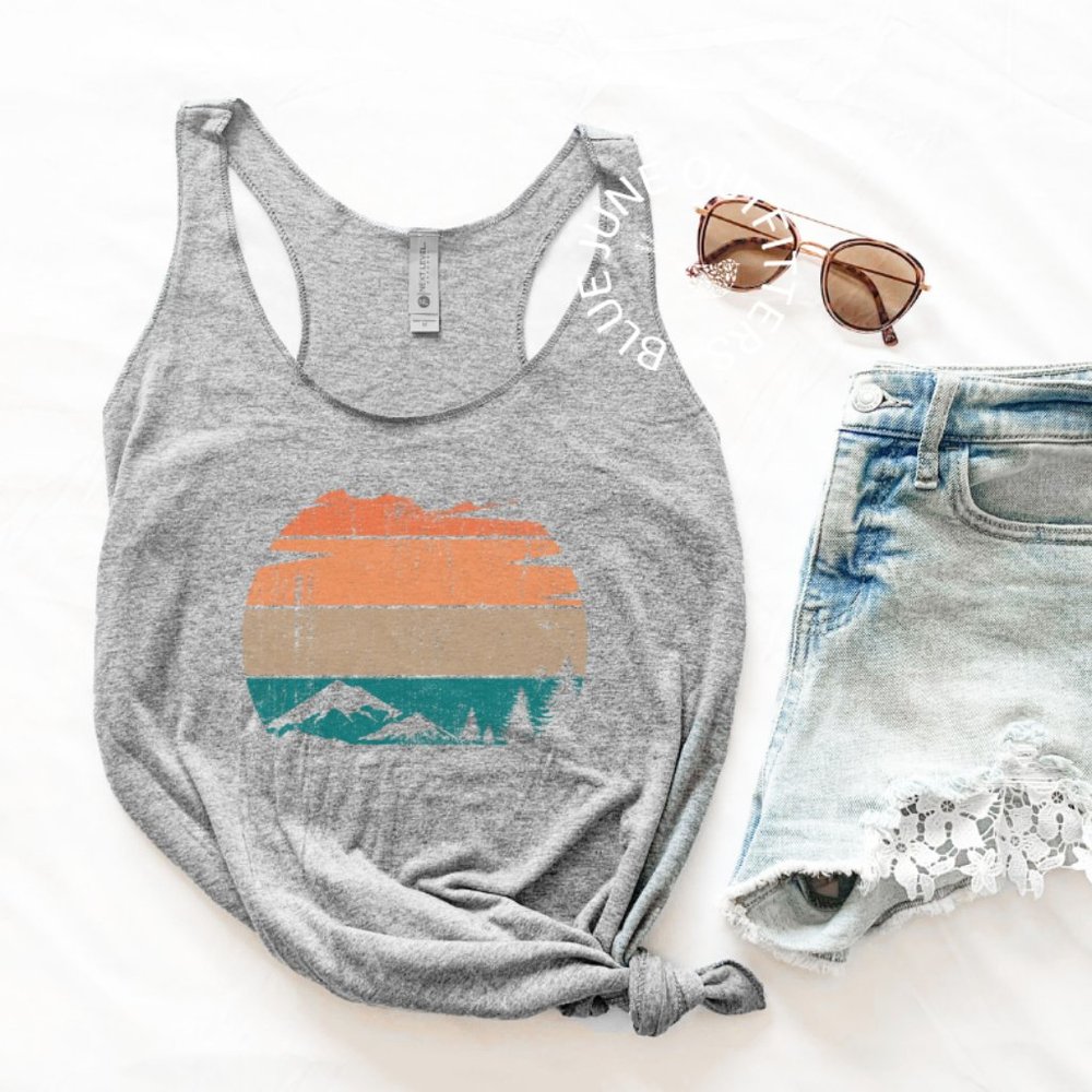 Mountains & Sunset Women's Racerback Tank Top